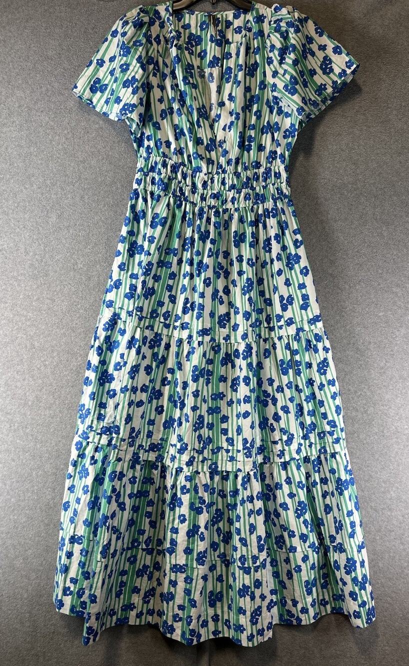 Anthropologie The Sommerset Maxi Dress Size Small Floral Green Blue - Picture 1 of 10